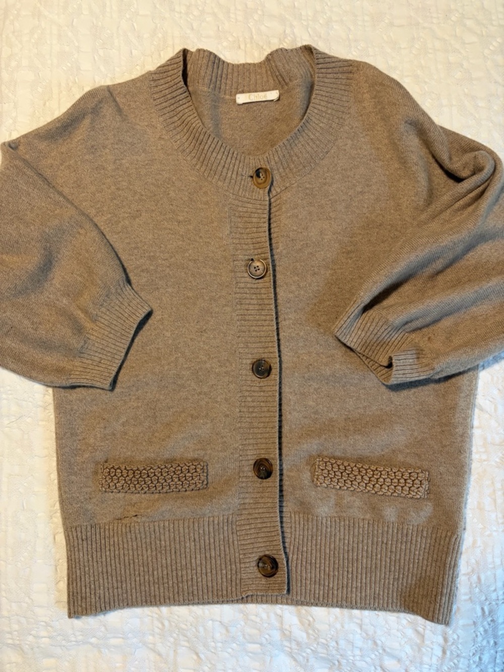 Chloe beige cashmere cardigan